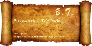 Bukovszki Tünde névjegykártya